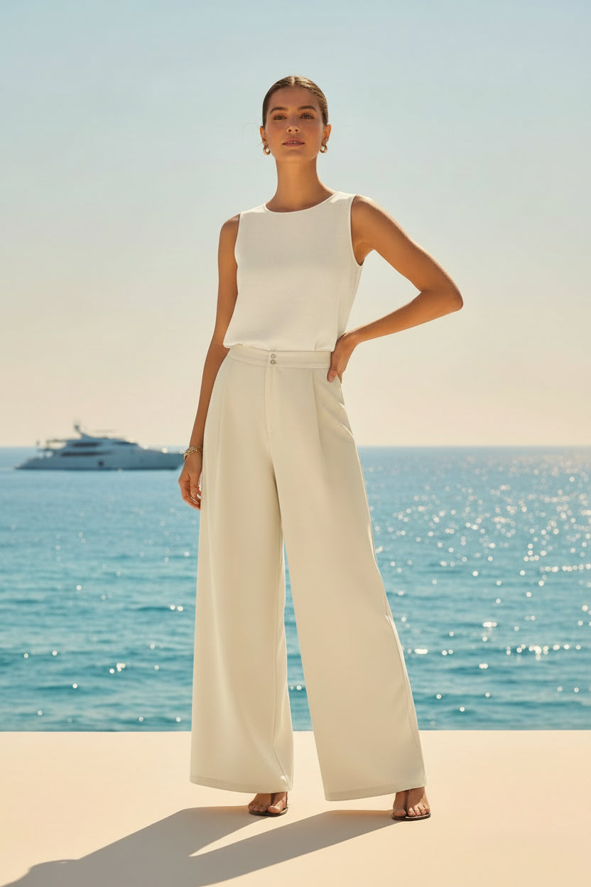 Wide-Leg Linen Pants