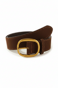 Retro Brass Oval Buckle Belt