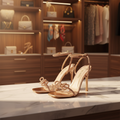 Crystal Bow Clear Slingback Heels