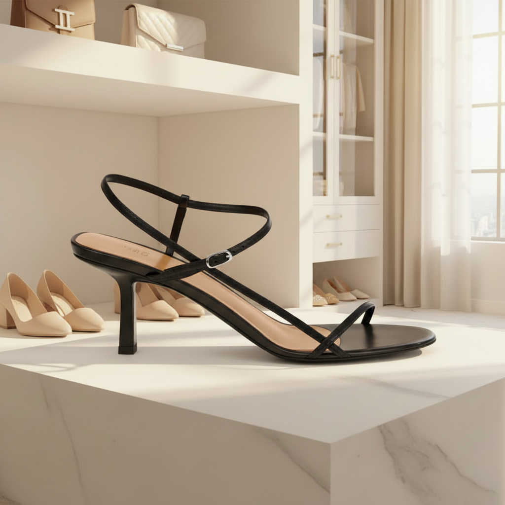 Ankle Strap Kitten Heel Sandals