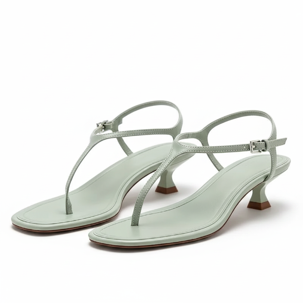 Open Toe Kitten Heel Sandals