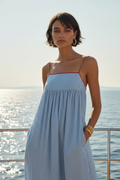 Nautical Striped Maxi Dress