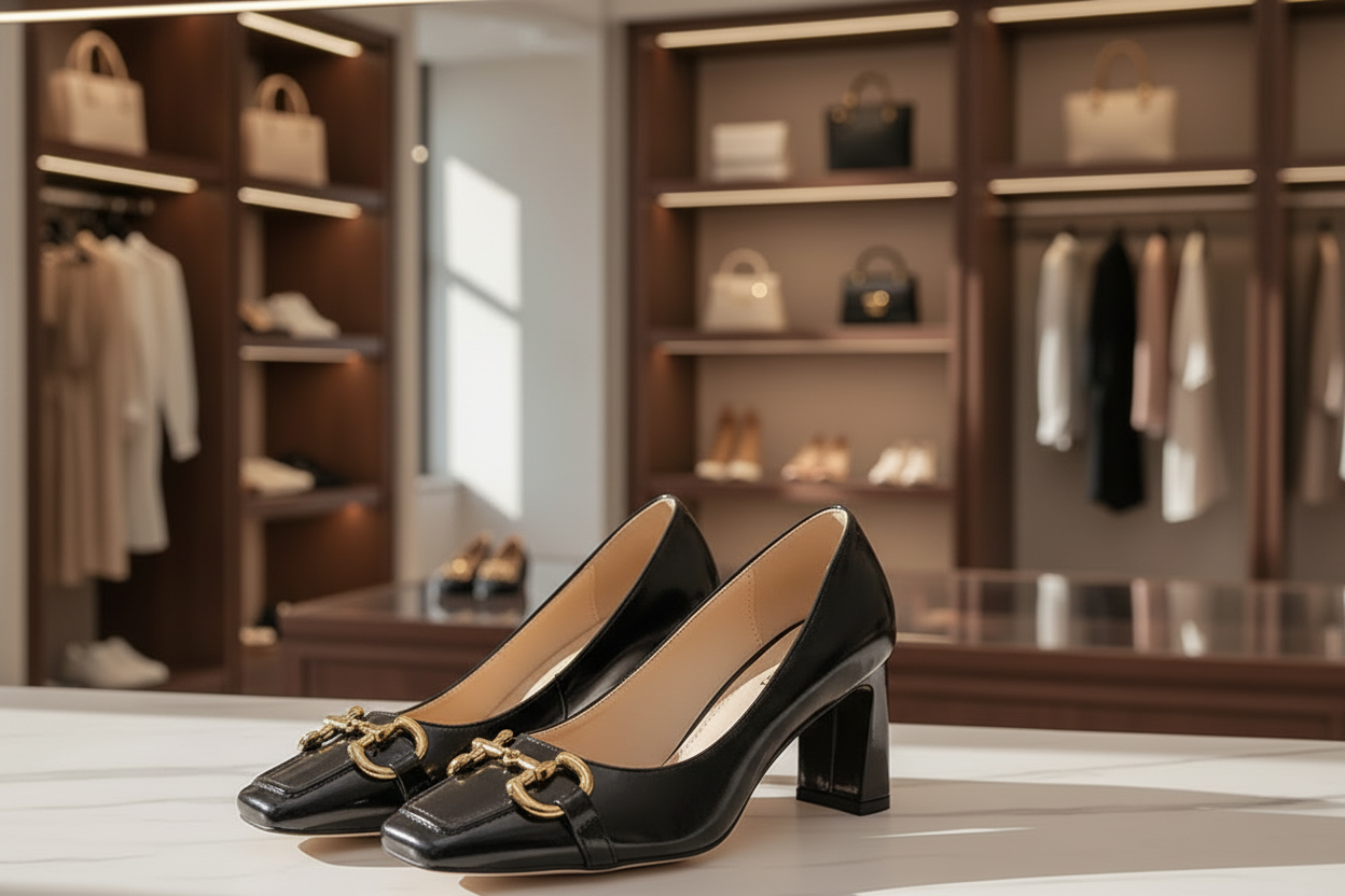Square-Toe Mary Jane Heels
