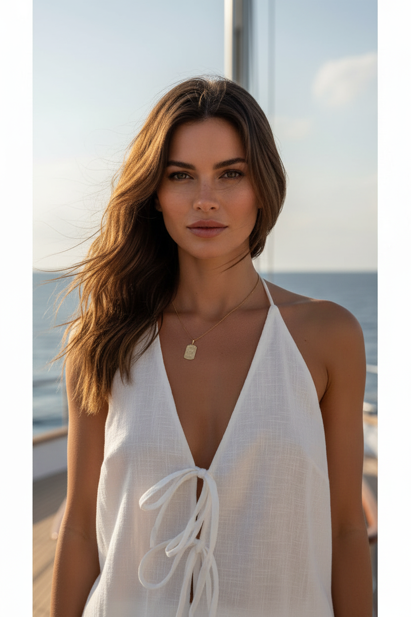 Double-tie Front Top & Shorts Set