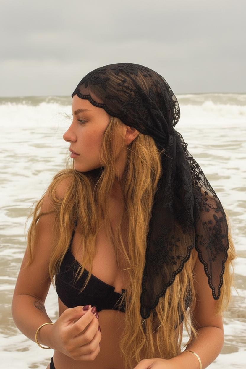 Lace Triangle Beach Scarf