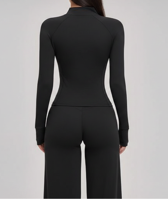 3-Piece Zip-up Crop Jacket Yoga Set