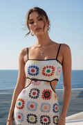 Crochet Square Cutout Dress