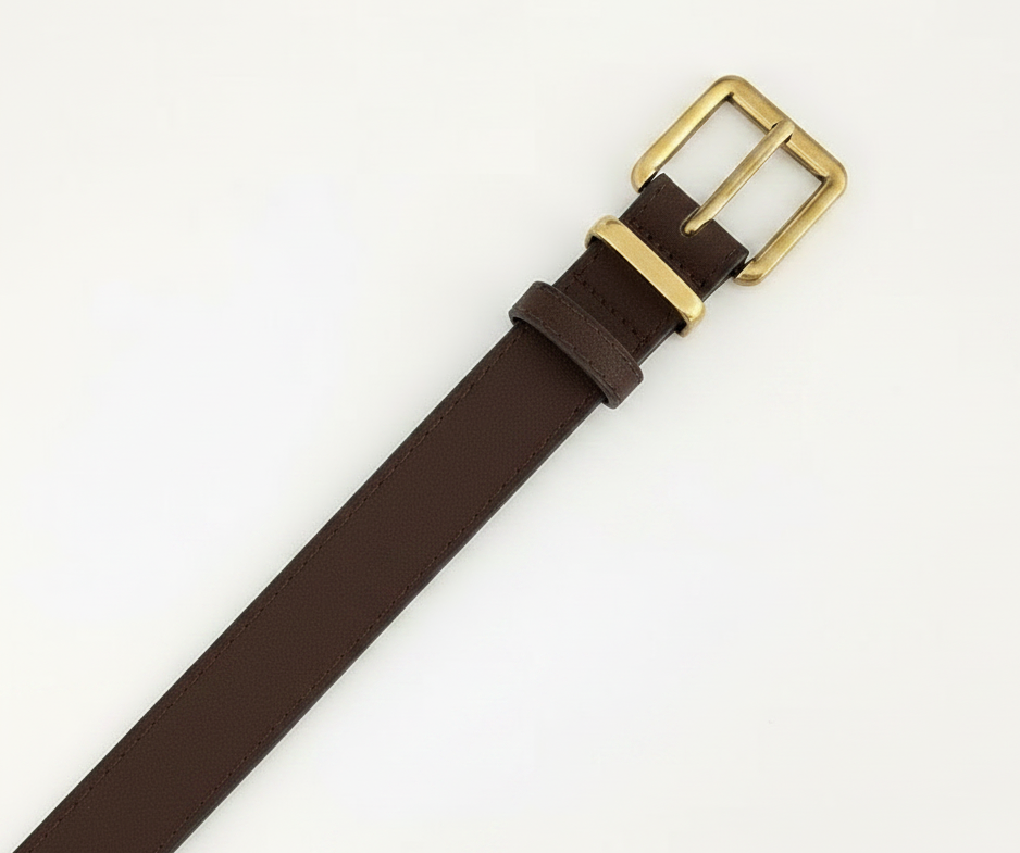 Square Buckle Leather Belt