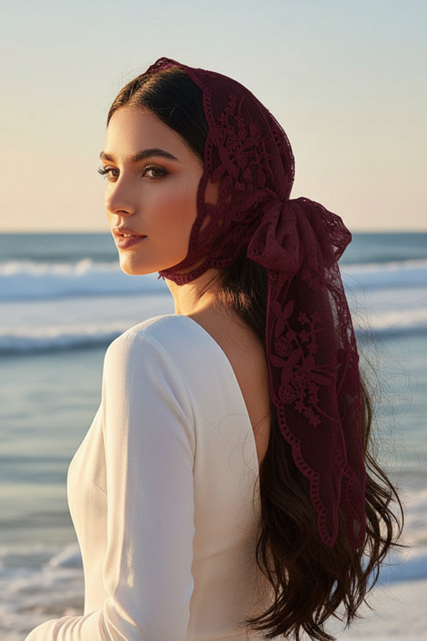 Lace Triangle Beach Scarf