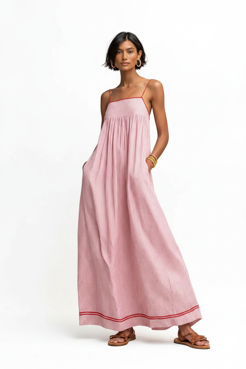 Nautical Striped Maxi Dress