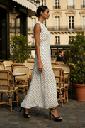 Polka Dot Chiffon Maxi Dress