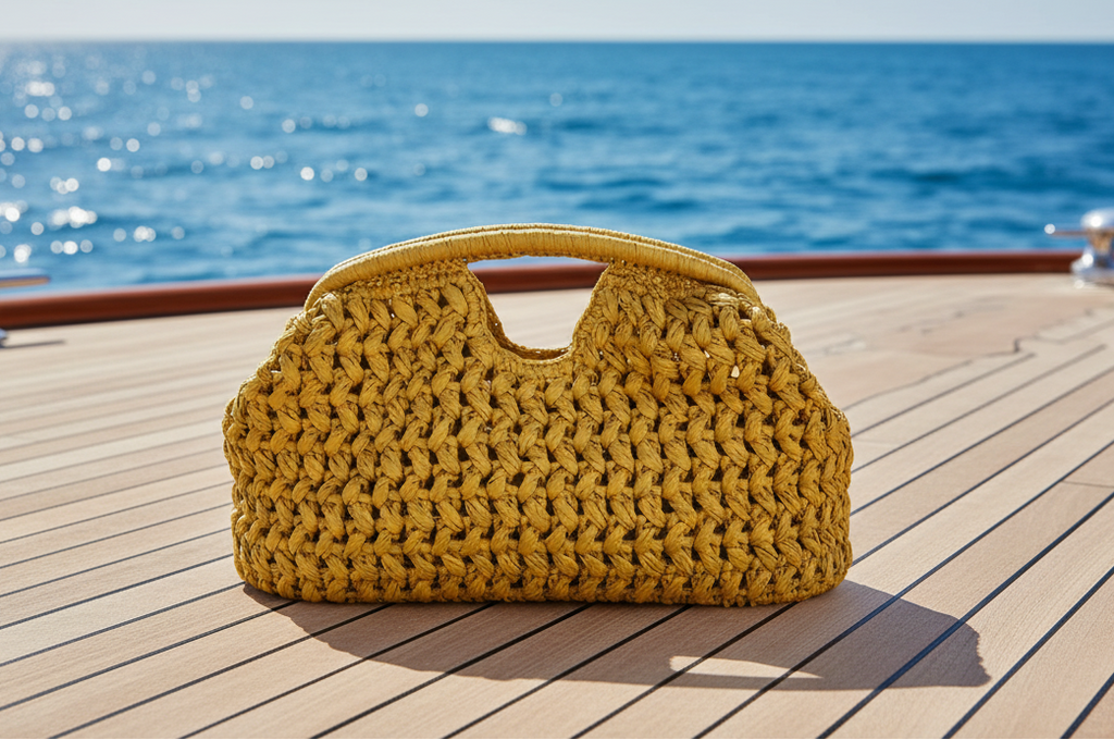 Half-Moon Straw Bucket Bag