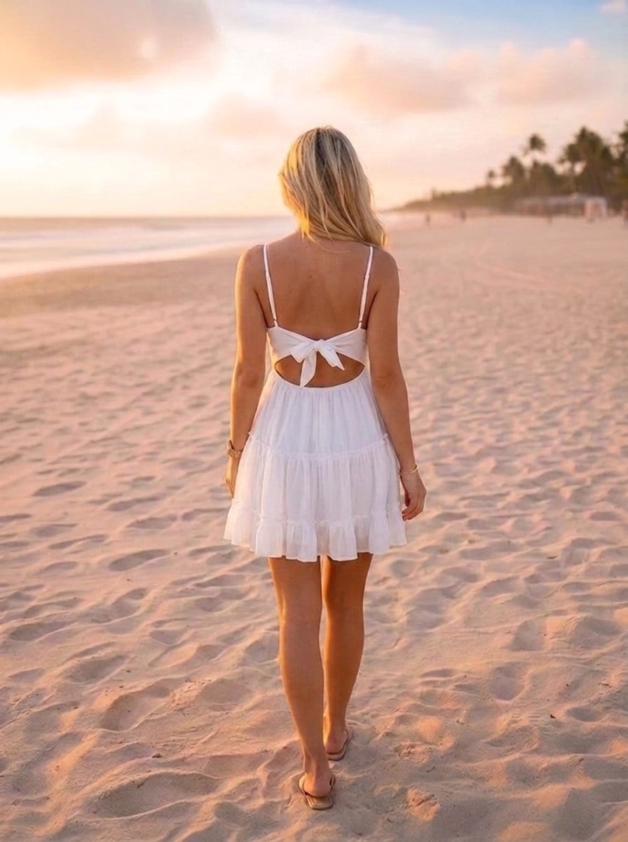 Tiered Crochet Lace Mini Dress