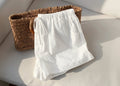 White Linen Drawstring Shorts